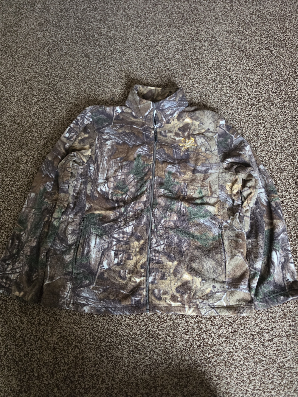 Realtree Xtra Camo Fleece Jacket Mens XL Hunting Full Zip Outdoor Sweatshirt